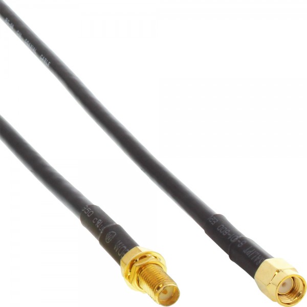 InLine® WLAN Kabel, R-SMA-Stecker auf R-SMA-Kupplung, 5m