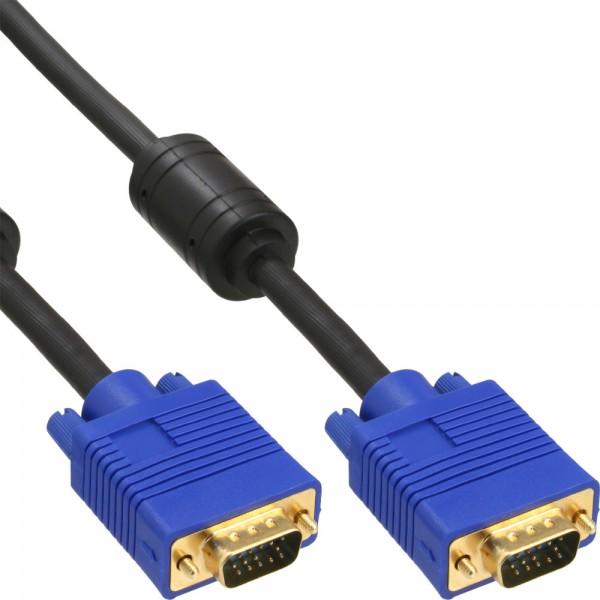 InLine® S-VGA Kabel Premium, 15pol HD Stecker / Stecker, schwarz, 10m