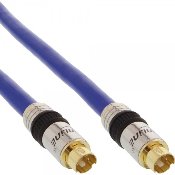 InLine® S-VHS Kabel, PREMIUM, vergoldete Stecker, 4pol mini DIN Stecker / Stecker, 7m