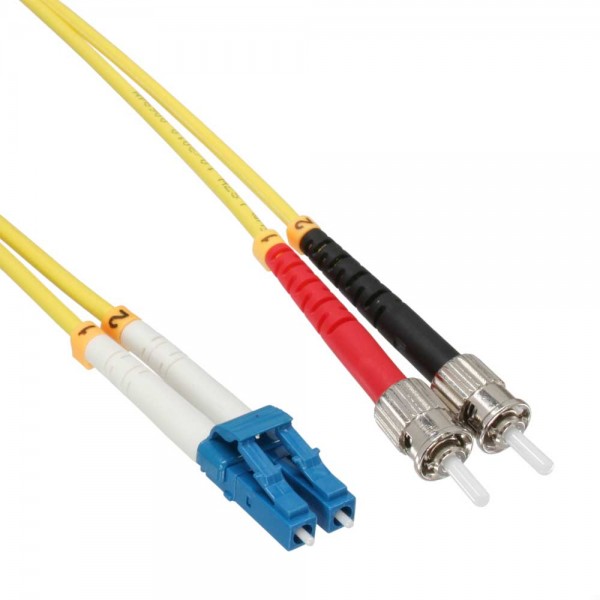 InLine® LWL Duplex Kabel, LC/ST, 9/125µm, OS2, 2m