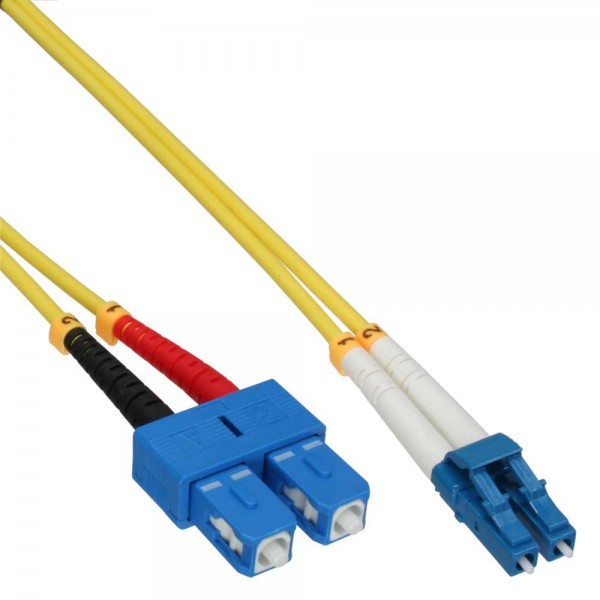 InLine® LWL Duplex Kabel LC/SC 9/125µm, OS2, 5m