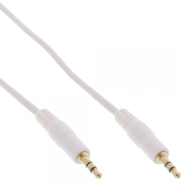 InLine® Klinke Kabel, 3,5mm Stecker / Stecker, Stereo, weiß / gold, 2,5m