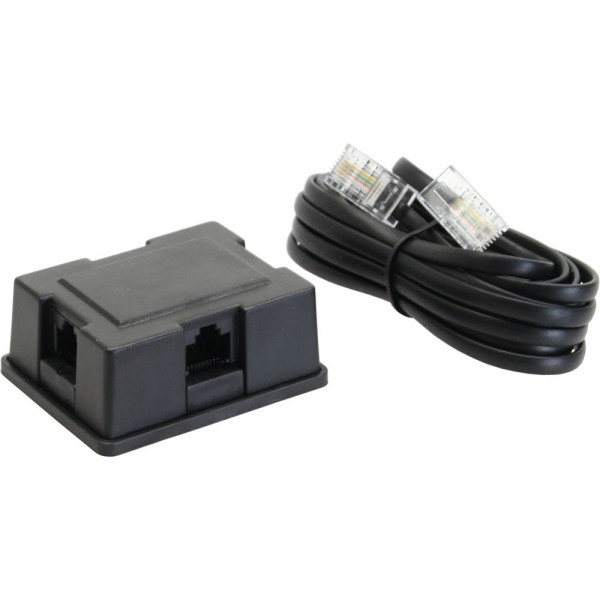InLine® ISDN Verteiler Box, 3-fach, inkl. Kabel, 3m, mit Widerstand