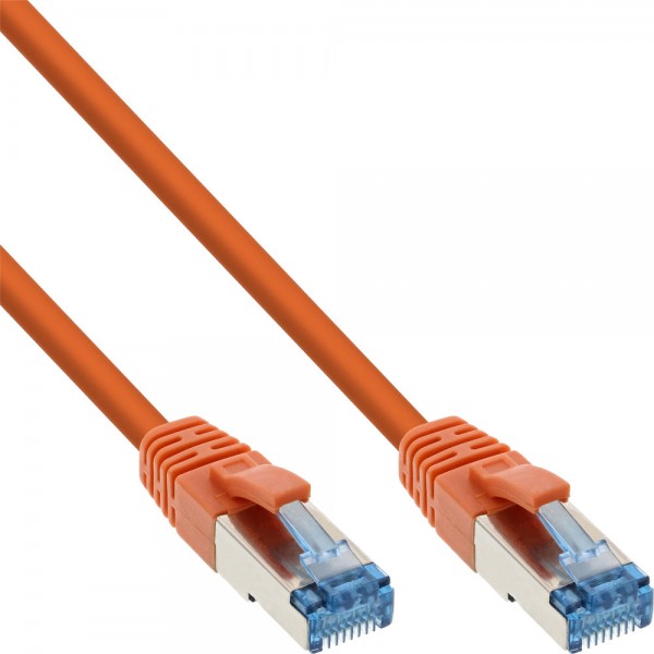 InLine® Patchkabel, S/FTP (PiMf), Cat.6A, 500MHz, halogenfrei, Kupfer, orange, 10m