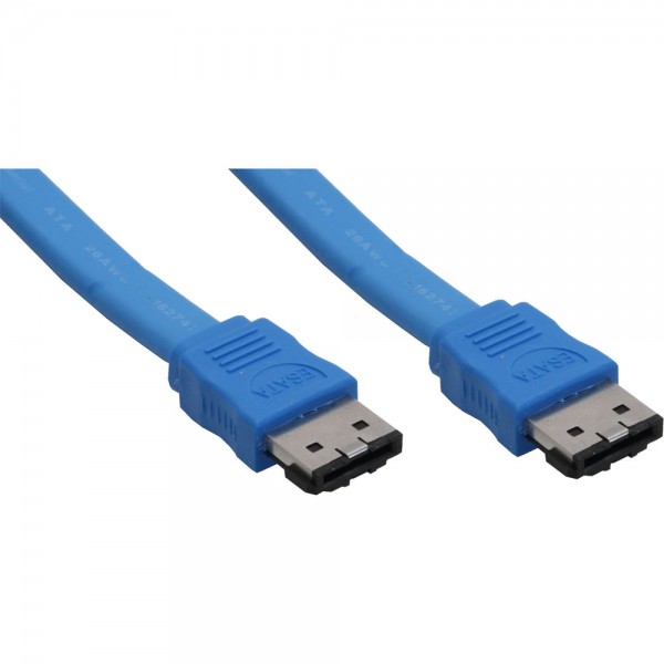InLine® eSATA 3Gb/s externes Anschlusskabel, geschirmt, blau, 50cm