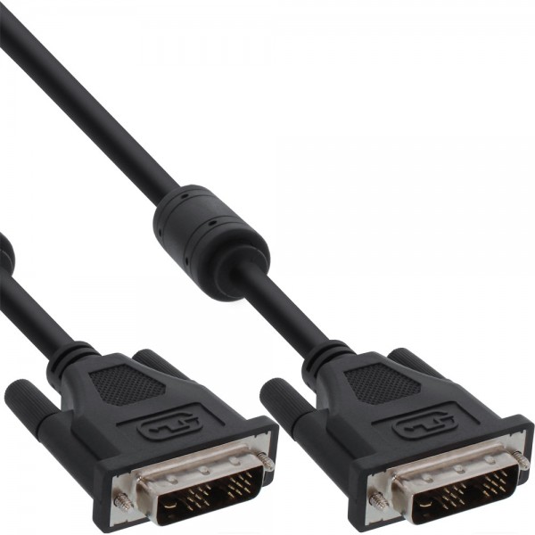 InLine® DVI-D Kabel, digital 18+1 Stecker / Stecker, Single Link, 2 Ferrite, 2m