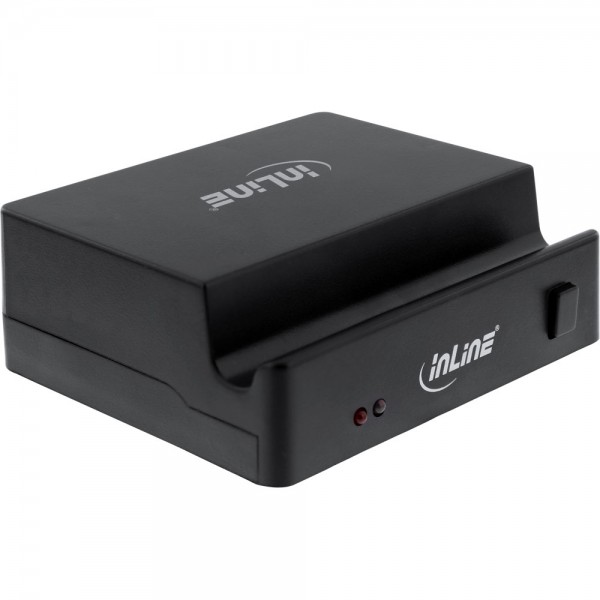 InLine® OTG Stand, Dockingstation mit Card Reader und USB-Hub, schwarz