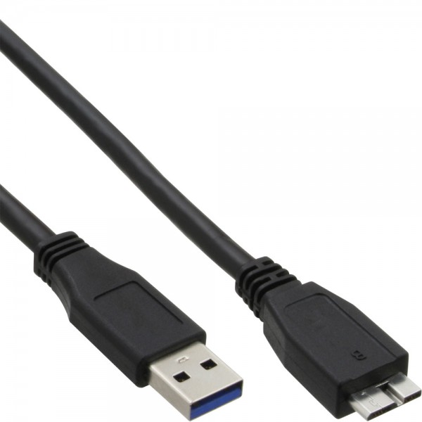 InLine® USB 3.0 Kabel, A an Micro B, schwarz, 3m
