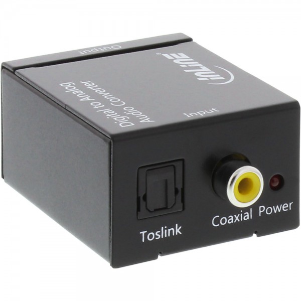InLine® Audio-Konverter Digital zu Analog, Eingang Toslink oder Cinch, Ausgang 2x Cinch Stereo