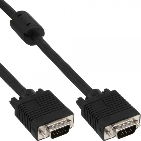 InLine® S-VGA Kabel, 15pol HD Stecker / Stecker, schwarz, 0,3m
