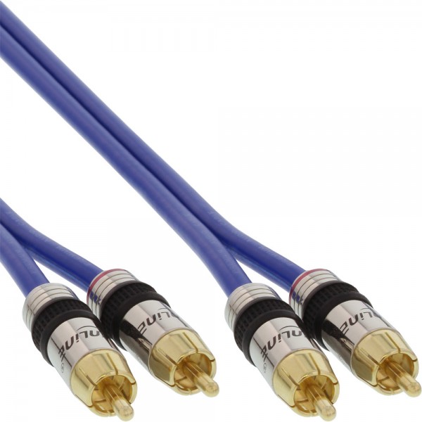 InLine® Cinch Kabel AUDIO, PREMIUM, vergoldete Stecker, 2x Cinch Stecker / Stecker, 25m