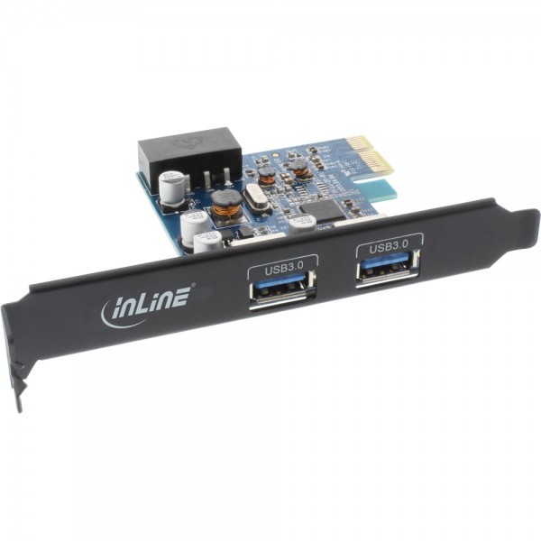 InLine® Schnittstellenkarte, 2x USB 3.0, inkl. Low-Profile Slotblech