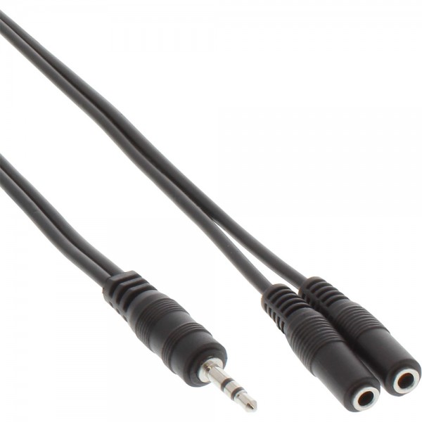 InLine® Klinken Y-Kabel, 3,5mm Klinke Stecker an 2x 3,5mm Klinke Buchse, Stereo, 1,8m