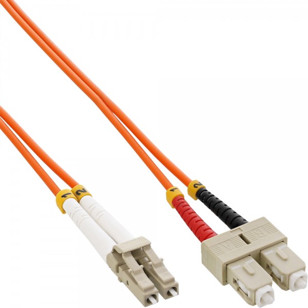 InLine® LWL Duplex Kabel, LC/SC, 50/125µm, OM2, 7m