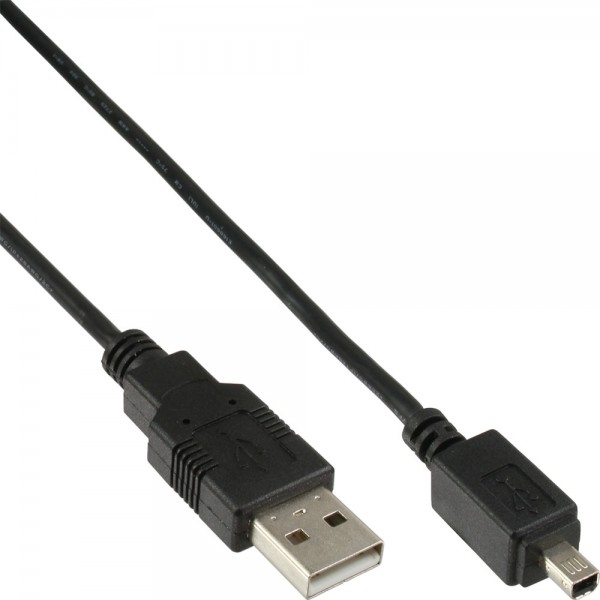 InLine® USB Mini-Kabel, Stecker A an Mini USB Stecker, schwarz, 2m
