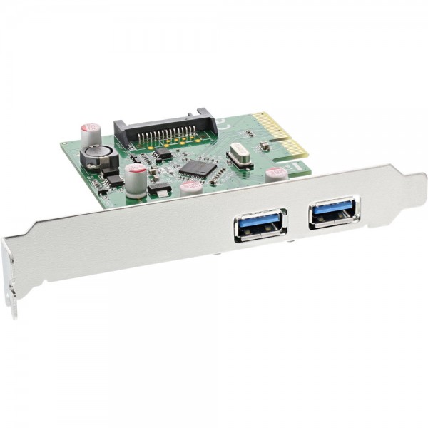 InLine® Schnittstellenkarte, 2x USB 3.1, Typ A, inkl. Low-Profile Slotblech