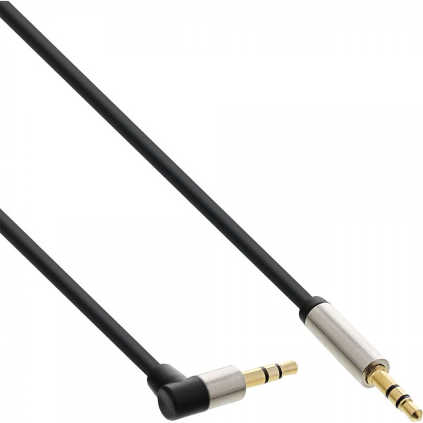 InLine® Slim Audio Kabel Klinke 3,5mm ST/ST, gewinkelt, Stereo, 0,5m