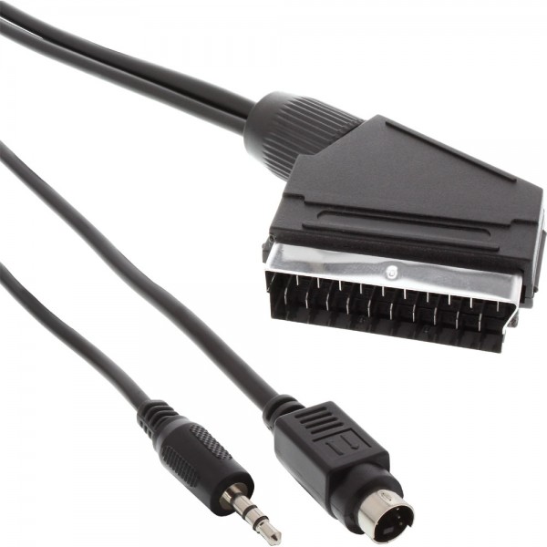InLine® Scart Adapterkabel, Scart Stecker an S-VHS Stecker und 3,5mm Klinken Stecker Stereo, 5m