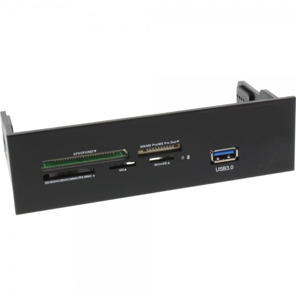 InLine® Frontpanel für den DVD-Schacht, Cardreader, 1x USB 3.0