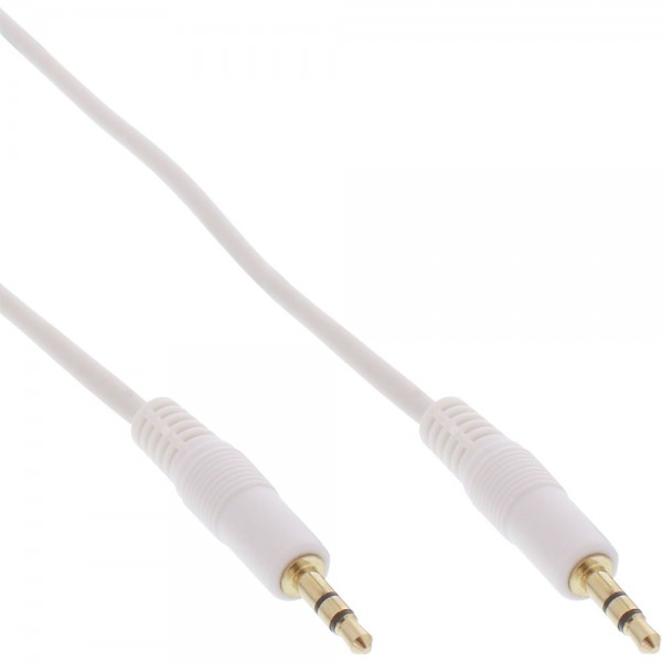 InLine® Klinke Kabel, 3,5mm Stecker / Stecker, Stereo, weiß / gold, 10m
