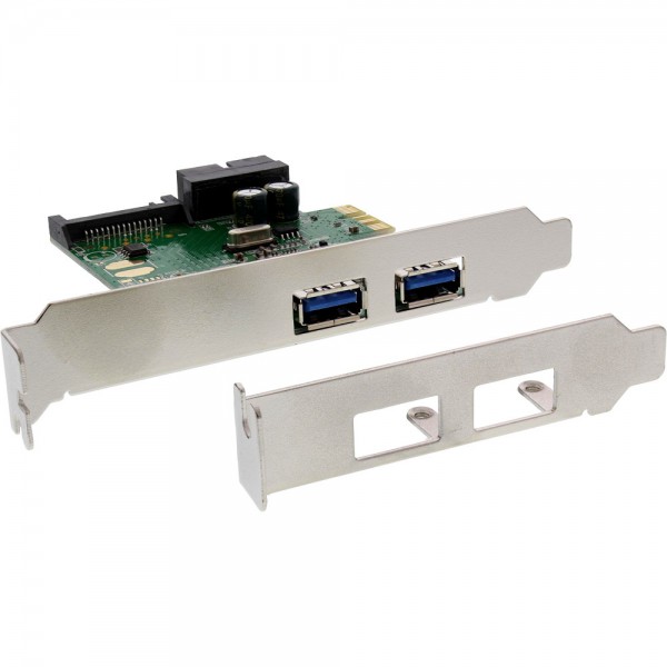 InLine® Schnittstellenkarte, 4x USB 3.0, (2+2) PCIe, inkl. Low-Profile Slotblech