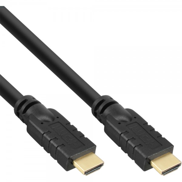 InLine® HDMI Kabel, HDMI-High Speed mit Ethernet, Stecker / Stecker, schwarz / gold, 7,5m