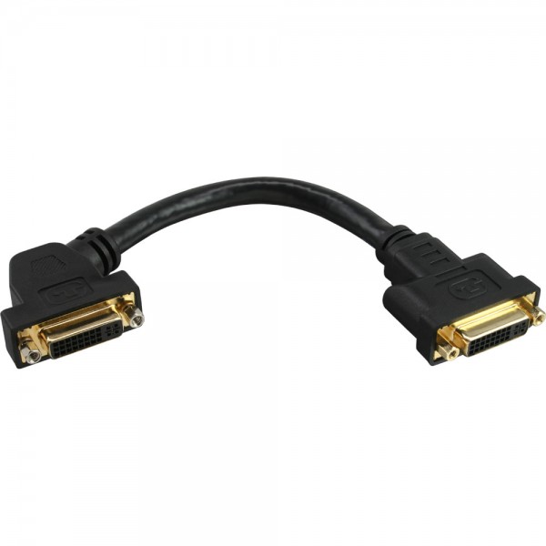 InLine® DVI-I Adapterkabel, 24+5 DVI Buchse auf Buchse, zum Einbau, vergoldete Kontakte, 0,2m
