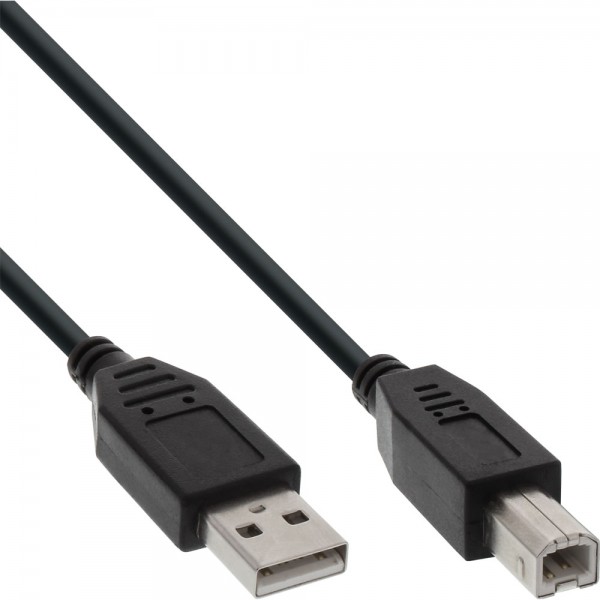 InLine® USB 2.0 Kabel, A an B, schwarz, 2m