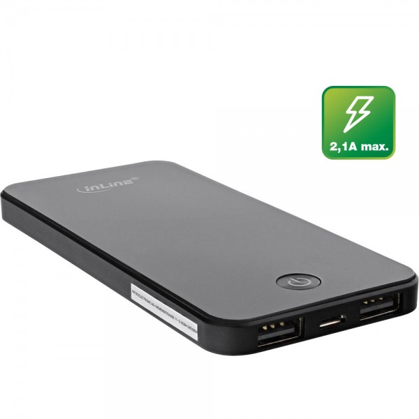 InLine® USB Zusatzakku PowerBank 4000mAh, mit LED Anzeige, iPhone-Form