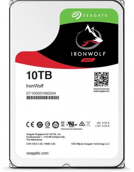 Seagate IronWolf NAS HDD 10TB, SATA 6Gb/s (ST10000VN0004)