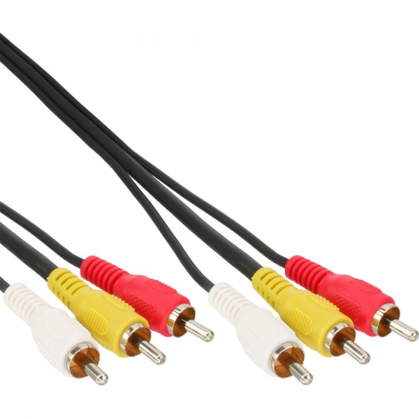 InLine® Cinch Kabel, Audio/Video 3x Cinch, Stecker / Stecker, 5m