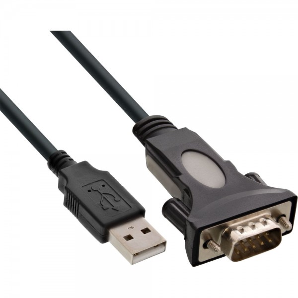 InLine® USB 2.0 zu Seriell Adapterkabel, USB A an 9pol Sub D Stecker, 0,25m