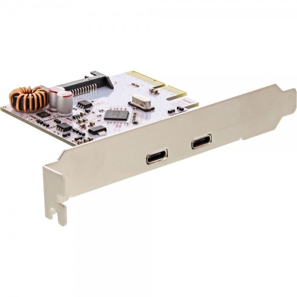 InLine® Schnittstellenkarte, PCIe x4, 2x USB 3.1, Typ C, inkl. Low-Profile Slotblech
