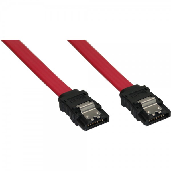 InLine® SATA Anschlusskabel, mit Sicherheitslasche, 0,7m