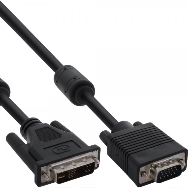 InLine® DVI-A Kabel, analog 12+5 Stecker auf 15pol HD Stecker VGA, 2m