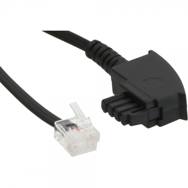 InLine® TAE-F Kabel für DSL Splitter, TAE-F Stecker an Western 6/2 DEC Stecker, 2m