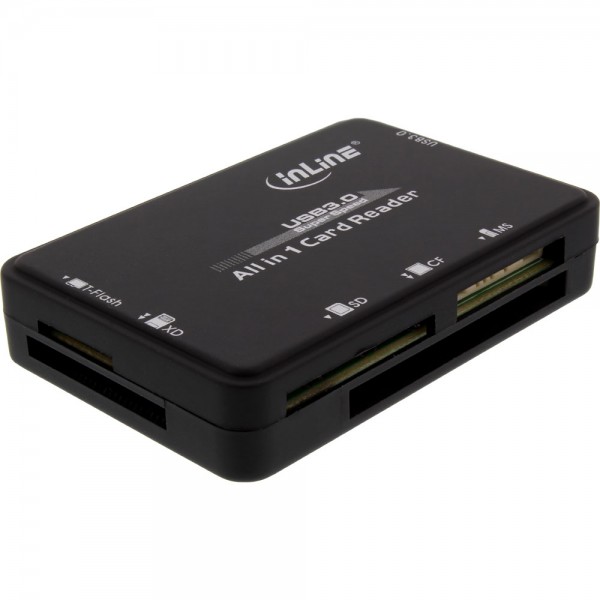 InLine® Cardreader, USB 3.0, all in 1, schwarz