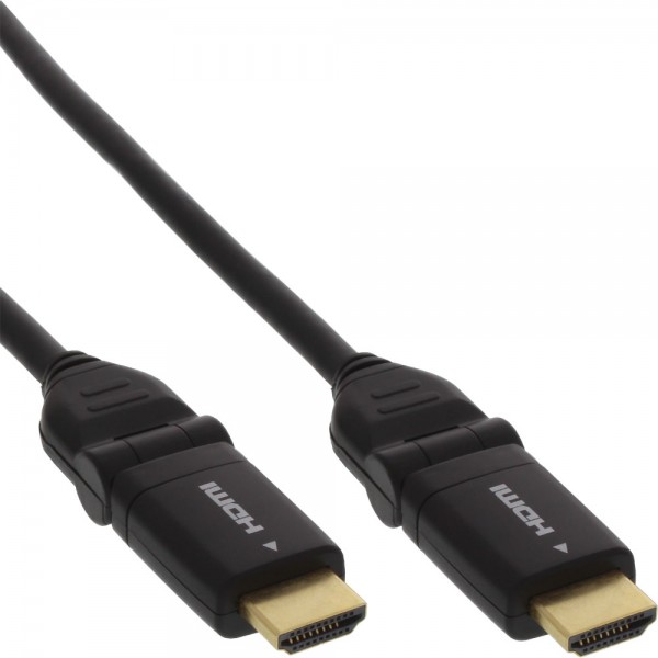 InLine® HDMI Kabel, HDMI-High Speed mit Ethernet, Stecker / Stecker, verg. Kontakte, schwarz, flexib