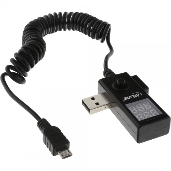 InLine® USB Mini Multimeter (Volt und Ampere), mit 1m Micro-USB Kabel