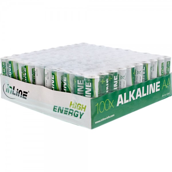 InLine® Alkaline High Energy Batterie, Mignon (AA), 100er Pack