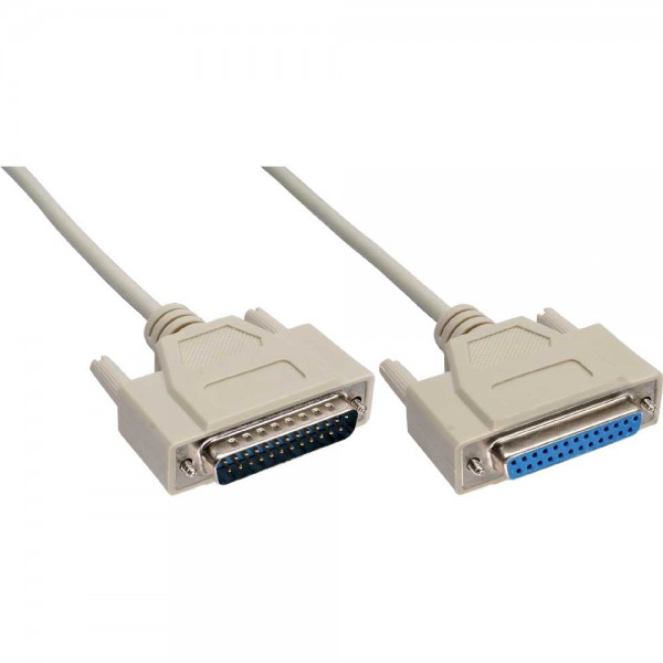 InLine® Serielle Verlängerung, 25pol Stecker / Buchse, vergossen, 1:1 belegt, 40m