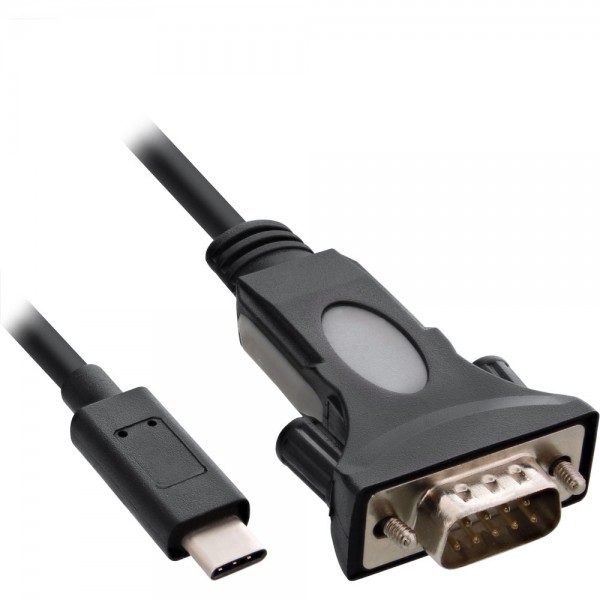 InLine® USB Typ C zu Seriell Adapterkabel, Stecker C an 9pol Sub D Stecker, mit mit 9-25pol Adapter,