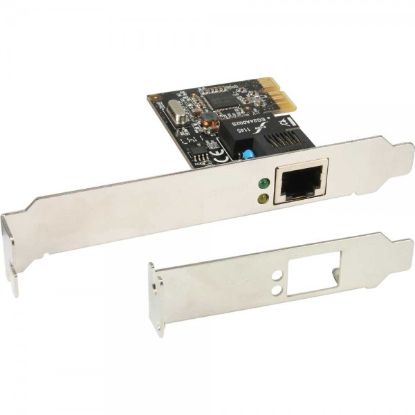 InLine® Gigabit Netzwerkkarte, PCI Express 1GBit/s, PCIe x1, inkl. low profile Slotblech