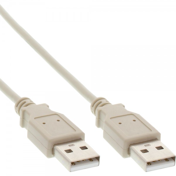 InLine® USB 2.0 Kabel, A an A, beige, 1m