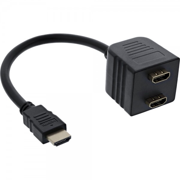 InLine® HDMI Y Adapterkabel, 1x HDMI Stecker auf 2x HDMI Buchse