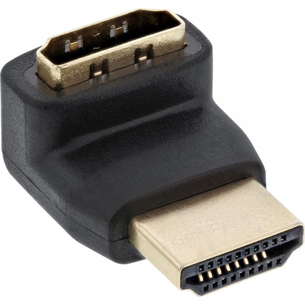 InLine® HDMI Adapter, Stecker / Buchse, gewinkelt oben, vergoldete Kontakte