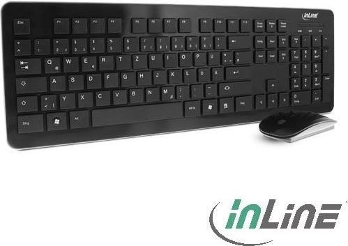 InLine Wireless Basic Desktop, Tastatur-Maus Set, schwarz, USB, DE (55368)