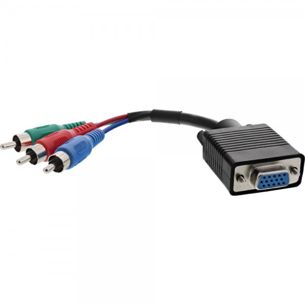InLine® VGA RGB Adapter Kabel, VGA Buchse an 3x Cinch Stecker, 15cm