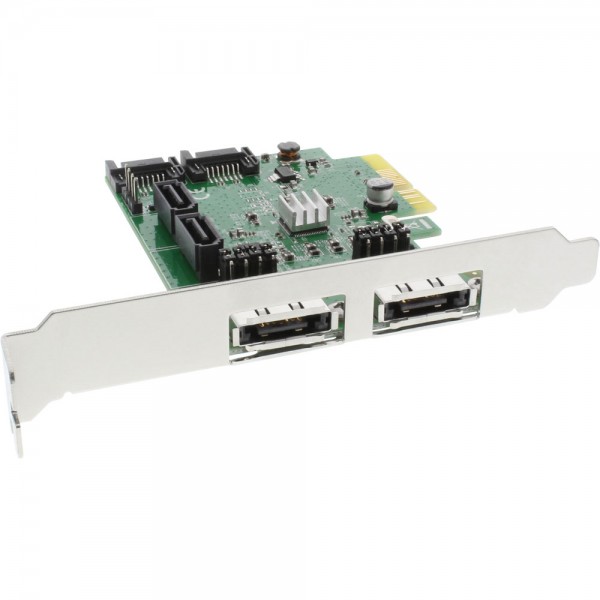 InLine® Schnittstellenkarte, 4x SATA 6Gb/s, RAID 0,1,10 JBOD, mit 4x SATA + 2x eSATA, PCIe 2.0 (PCI-