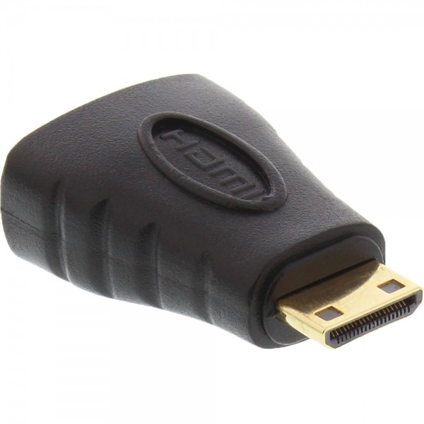 InLine® HDMI Adapter, HDMI A Buchse auf Mini HDMI C Stecker, 4K2K kompatibel, vergoldete Kontakte